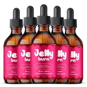 JellyBurn Drops Liquid Supplement, Jelly Burn Supplement, All Natural Formula, 1 Month Supply 60 mL 5 Pack
