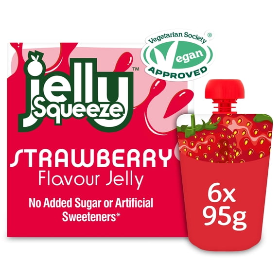 JellySqueeze Strawberry Multipack 6 x 95g, Imported from Britain