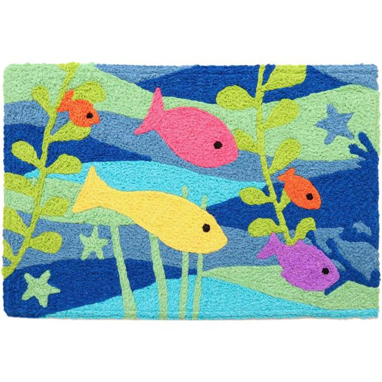 Jellybean 20 x 30 in. Colorful Swimmers Machine Washable Indoor