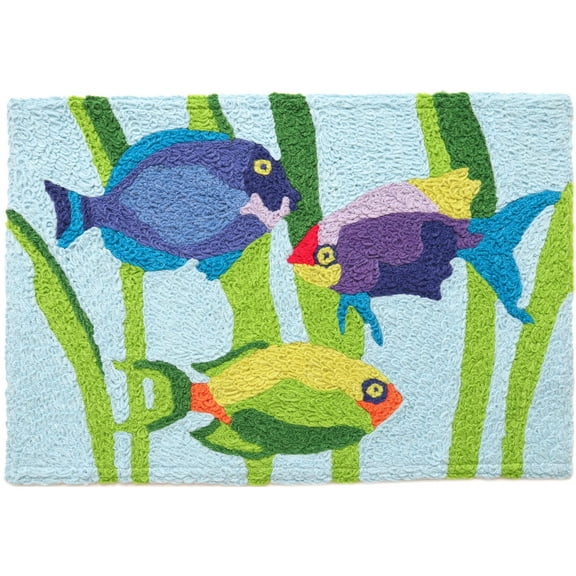 Colorful Tropical Fish Jellybean Accent Washable Rug 20" x 30" JB-TV002