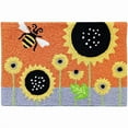 thumbnail image 1 of Jellybean Bumble Bee & Sunflower Accent Washable Rug 20" x 30" Doormat, 1 of 3
