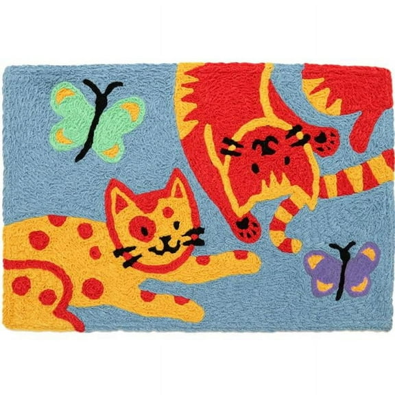 Kitties And Butterflies Jellybean Accent Washable Rug 20" x 30" JB-NML002