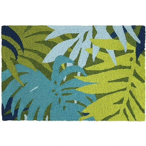Jellybean JIO-HD017B 21 x 33 in. Blue Palms Indoor & Outdoor Area Rug