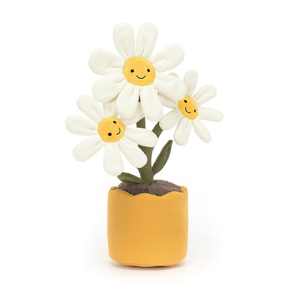 Jellycat Amuseable Daisy Stuffed Animal - Cheerful Potted Plant Plush Toy, Soft Home Decor for Kids & Adults