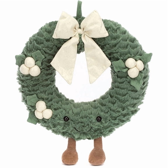 Jellycat Amuseable Gold Wreath Stuffed Plush Toy, Christmas Decor