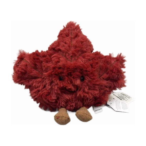 Jellycat Amuseable Maple Leaf Stuffed Animal - Soft Red Maple Leaf Plush Toy, Cute Fall Home Decor for Kids & Adults