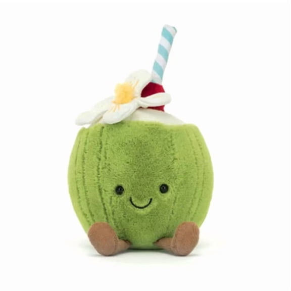 Jellycat Amuseables Aruba Coconut - Food & Drink Series | Cuddly Plush Stuffed Animal Toy, Adorable Collectible Gift for Kids & Adults, Unique Soft Character Design