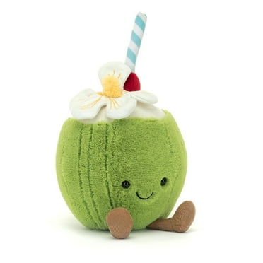 Jellycat Amuseables Aruba Coconut Stuffed Toy, 4.7 inches - Fruit Plush - Fun Gift Idea