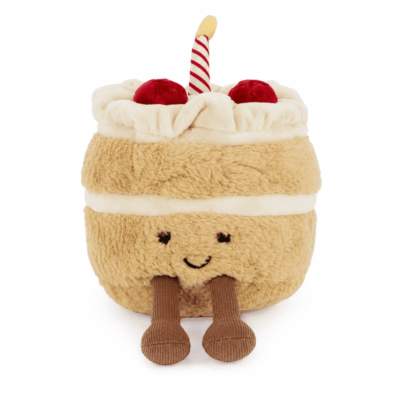 Jellycat Amuseables Birthday Cake Stuffed Toy, 6 inches | Dessert Plush | Birthday Gift