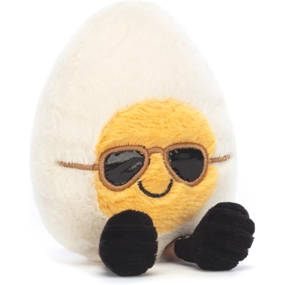Jellycat Amuseables Boiled Egg Chic Stuffed Toy, Small 5.5 inches - Food Plush - Fun Gift Idea
