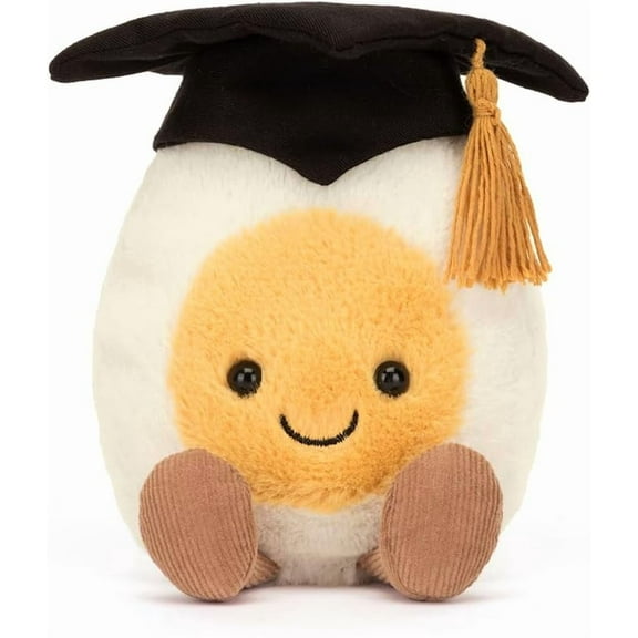 Jellycat Amuseables Boiled Egg Graduate Stuffed Toy, 5.5 inches - Food Plush - Fun Graduation Gift