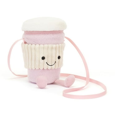 Jellycat Amuseables Coffee-To-Go Pink Bag Plush Toy | Clearance Sale Kids Gift Beige