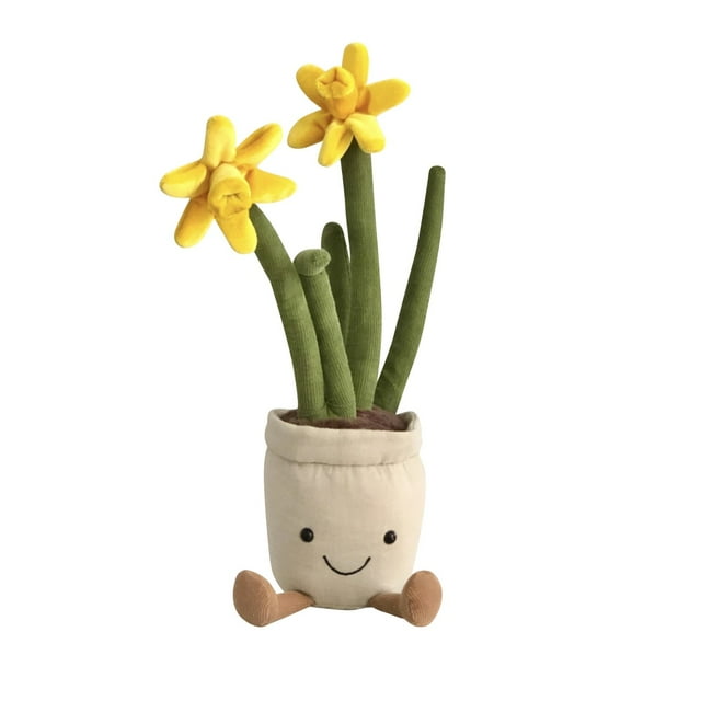 Jellycat Amuseables Daffodil Pot Stuffed Toy, 11.8 inches | Plant and ...