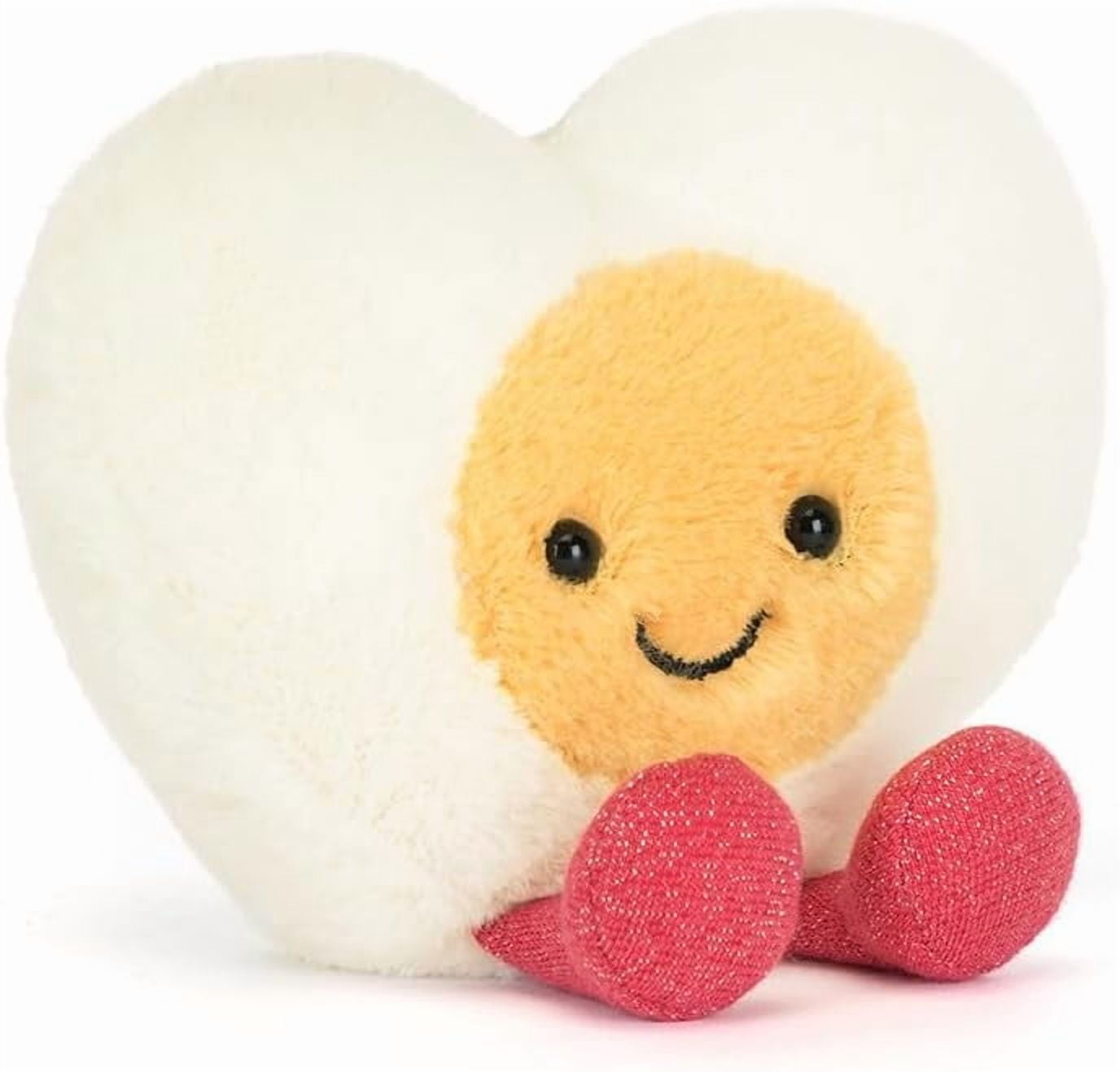 Jellycat Amuseables Heart Boiled Egg Plush, 3 Inch Sitting Height