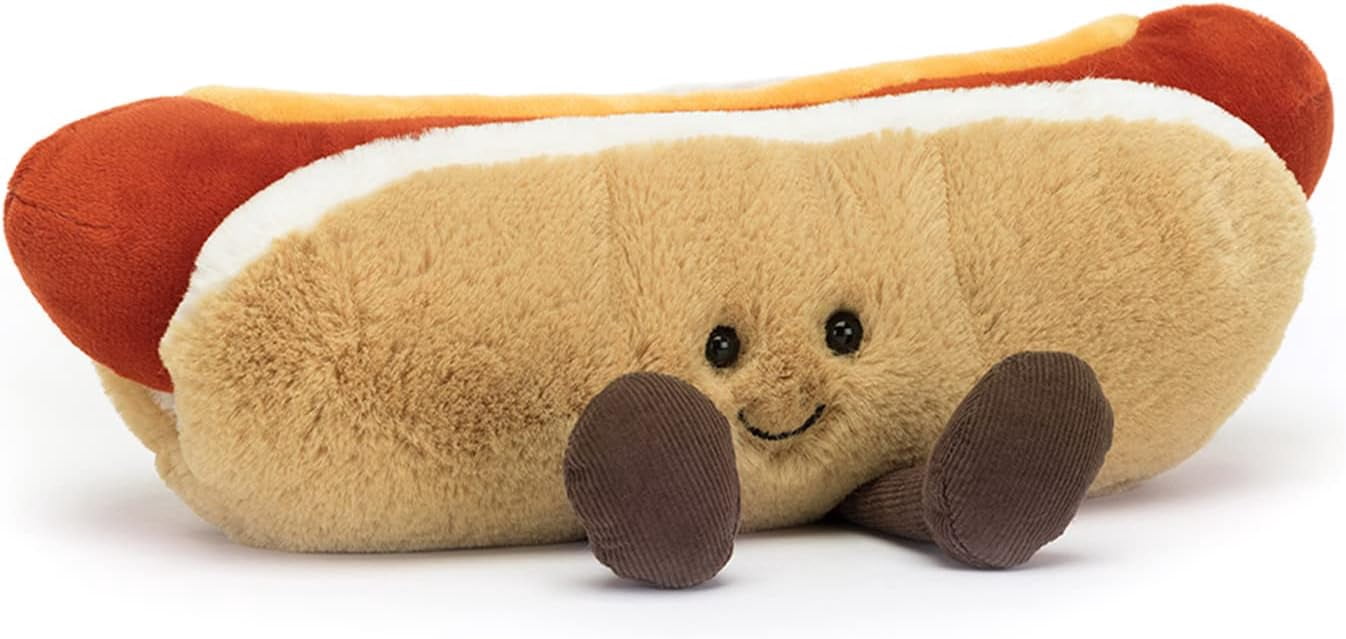 Jellycat Amuseables Hot Dog Stuffed Toy, 10 inches - Food Plush - Fun Gift Idea