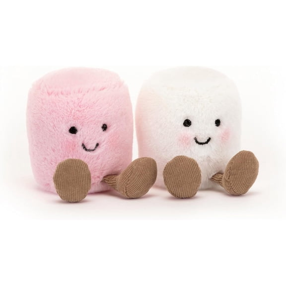 Jellycat Amuseables Pink and White Marshmallows Stuffed Toy, 3.5 inches