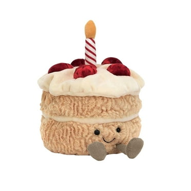 Jellycat Amuseables plush toys Adorable Cake Plush Doll with Candle Soft Birthday Gift for Kids, Toddlers, and Collectors Perfect for Celebrations