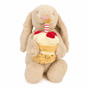 Jellycat BASHFUL BEIGE BUNNY BIRTHDAY Cake Soft Plush Rabbit Strawberry