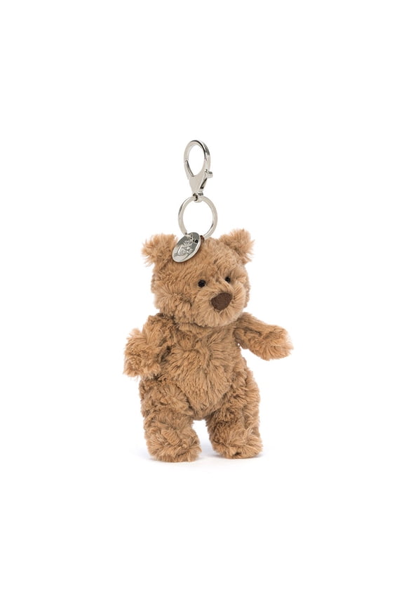 Bartholomew Bear Bag Charm, Toffee Plush Keychain, Cute Teddy Bear Bag Accessory