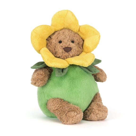 Jellycat Bartholomew Bear Daffodil Plush Toy, 10.2in Spring Limited Edition Stuffed Animal, Soft Cuddly Kids Gift