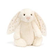 Jellycat Bashful Cream Bunny with Gold Star Ears Stuffed Animal, Medium 12.2 Inch Soft Plush Rabbit Toy