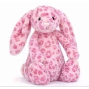 Jellycat Bashful Leopard Bunny Stuffed Animal, Medium 12 inches | Pink Leopard Print Rabbit Plush Toy | Classic Childrens Gift