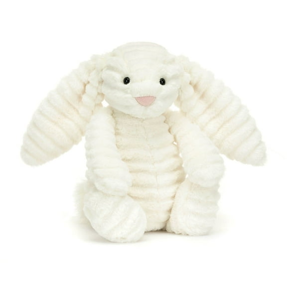 Jellycat Bashful Luxe Bunny Nimbus Plush Toy Stuffed Animal - White, 12.20in