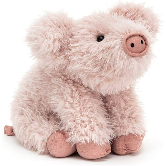 Jellycat Curvie Pig Stuffed Animal, 10 inches - Farmyard Plush Toy - Classic Children's Gift