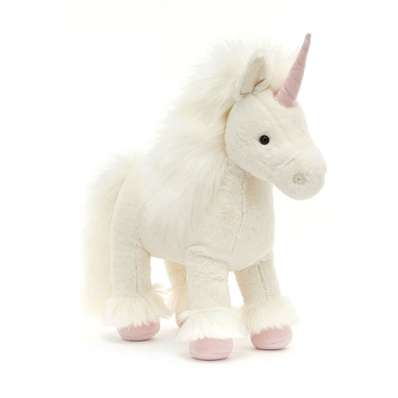 Jellycat Isadora Unicorn Stuffed Animal, 12.6 Inches Magical White Unicorn Plush Toy with Pink Horn Soft Cuddly Gift