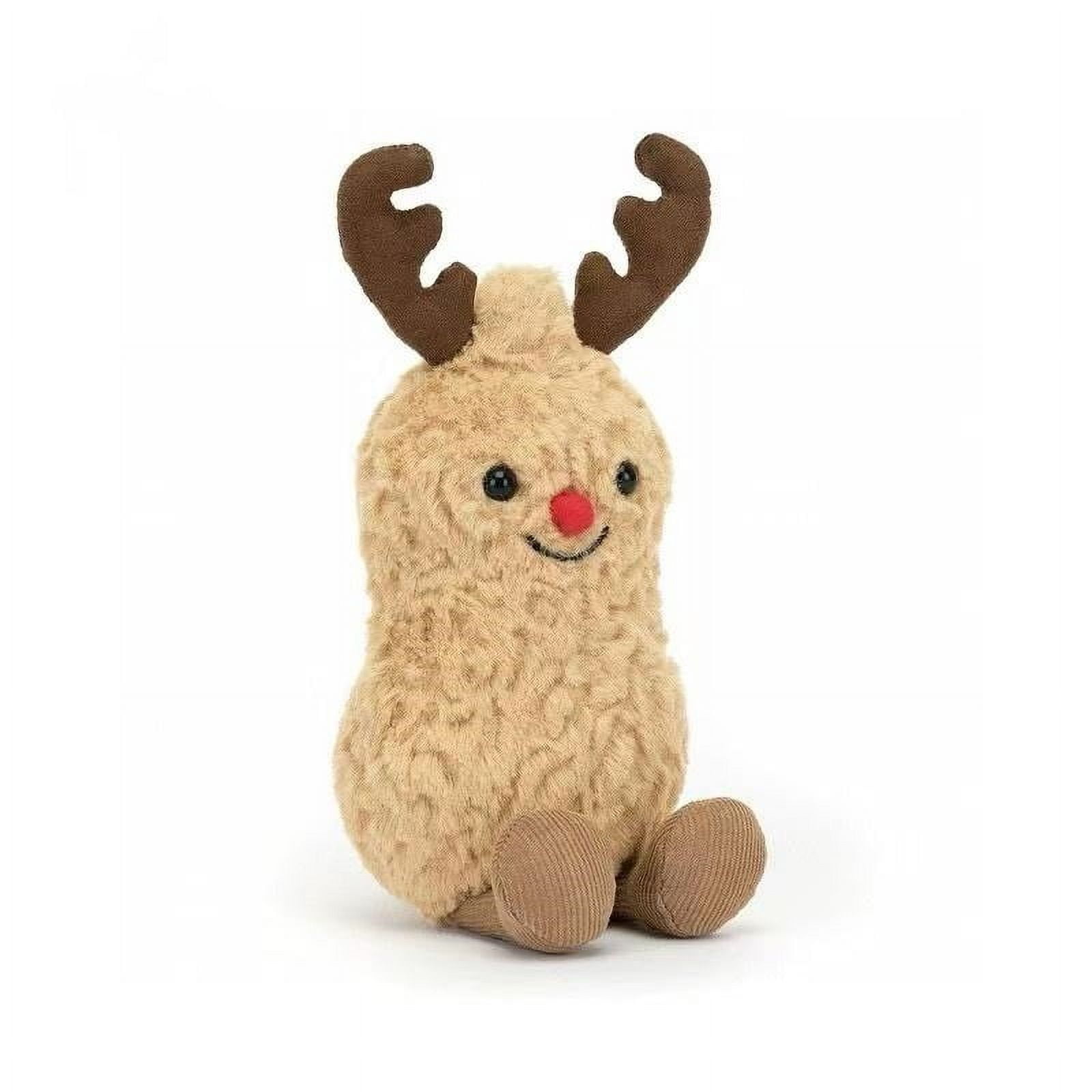 Jellycat Official Amuseables Peanut Reindeer Soft Stuffed Cuddly Plush