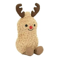 Jellycat Official Amuseables Peanut Reindeer Stuffed Cuddly Plush, for Kids and Adults Adorable Decorative Plushie (Christmas)
