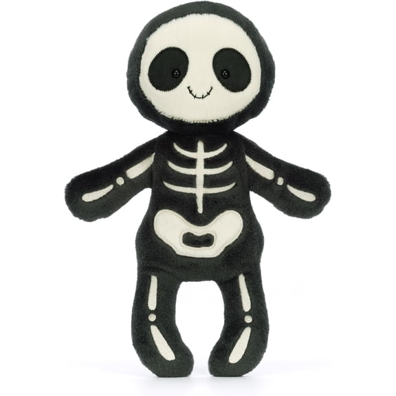 Jellycat Skeleton Bob Stuffed Toy, 13 inches - Spooky Halloween Plush - Classic Children's Gift