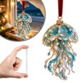 thumbnail image 1 of Jellyfish 2D Acrylic Christmas Ornaments, Flat Sea Animal Hanging Decoration for Christmas Tree Holiday Home Decor, Festive Xmas Tree Ornament Keepsake Gift for Family Friends 1pc, 1 of 7