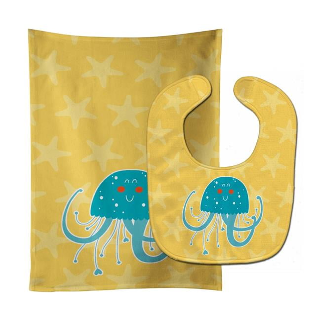 Jellyfish Baby Bib & Burp Cloth