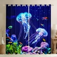 thumbnail image 1 of Jellyfish 30%-50% Blackout Curtains Ocean Themed Curtains,Marine Animal Bedroom Curtains Tropical Fish Print Window Curtains Sea Animal Decor Curtains,38"Wx45"L, 1 of 5
