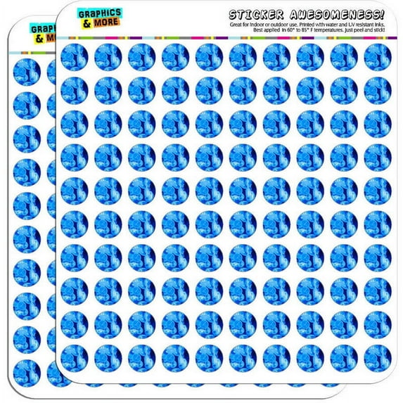 Jellyfish Blue Jelly Fish Ocean Underwater 200 1/2" (0.5") Planner Calendar Scrapbooking Crafting Stickers