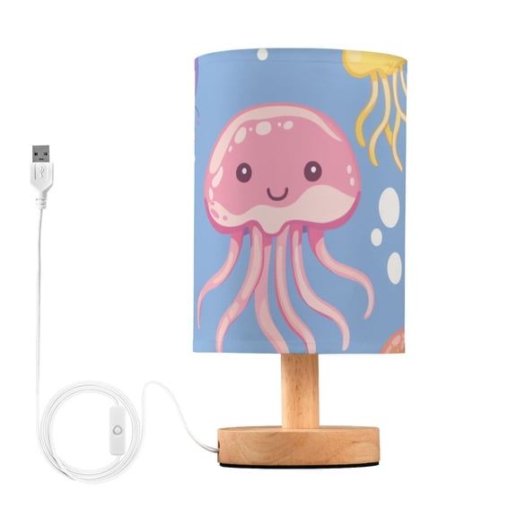 Jellyfish Bubble Cartoon Table Lamp with USB Port LED Warm Light Lamp Night Light Home Decor