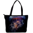 thumbnail image 1 of Jellyfish Canvas Leather Mix Crossbody Bag Twill Sponge Jeanette Handheld Shoulder Messenger Purse 30x10.5x39cm/11.8x4.1x15.4in, 1 of 5