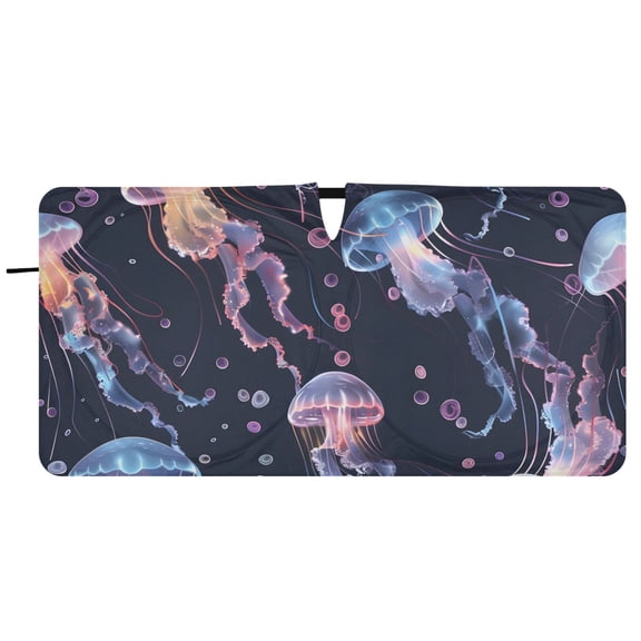 Jellyfish Car Windshield Sun Shade Foldable Front Window Shades Cover Sun Visor Shield Block