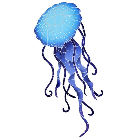 Jellyfish Cermaic Pool Mosaic 30" X 13"