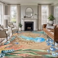 thumbnail image 1 of Jellyfish Coastal Area Rug 8x10 Washable Rug Non Slip Summer Nautical Starfish Coral Brown Anchor Large Area Rug Soft Stainresistant Indoor Floor Carpet for Bedroom Home Office Dining Room, 1 of 8
