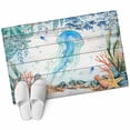 thumbnail image 1 of Jellyfish Coastal Area Rugs Collection 2'x3', Summer Nautical Starfish Coral Grey Wooden Non Slip Indoor Rectangle Throw Runner Rug Floor Mat Carpet for Living Room Dining Table Bedroom Nursery, 1 of 9