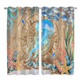 thumbnail image 1 of Jellyfish Coastal Kitchen Curtains Window Panels, Summer Nautical Starfish Coral Brown Anchor Insulated Window Treatment Curtain, Grommet Curtains for Bedroom/Living Room/Bathroom, 2 Piece 52"Wx84"L, 1 of 8
