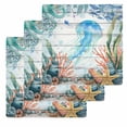 thumbnail image 1 of Jellyfish Coastal Kitchen Dish Towels for Drying Dishes Set of 3, Summer Nautical Starfish Coral Grey Wooden Waffle Weave Microfiber Hand Tea Bathroom Towels Quick Dry & Absorbent Towel 12x12, 1 of 7