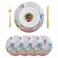 thumbnail image 1 of Jellyfish Coastal Round 15 Inch Placemats Set of 4, Summer Beach Blue Purple Coral Wooden Ocean HeatResistant Non Slip Place Mats for Dining Table, Wipeable Kitchen Table Mats for Housewarming, 1 of 9