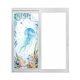 thumbnail image 1 of Jellyfish Coastal Window Privacy Film, Summer Nautical Starfish Coral Ocean Static Cling UV Sun Blocking Tint Film Heat Control Windows Films for Bedroom Bathroom, Window Stickers 17.7"x39.3", 1 of 7