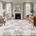 thumbnail image 1 of Jellyfish Coral Washable Area Rug 6 x 9 ft Dreamy Pink Purple Ocean Coastal Retro, Soft Non Slip Rugs Stain Repellent Indoor Felt Carpet for Living Dining Room Bedroom Home Office, 1 of 9