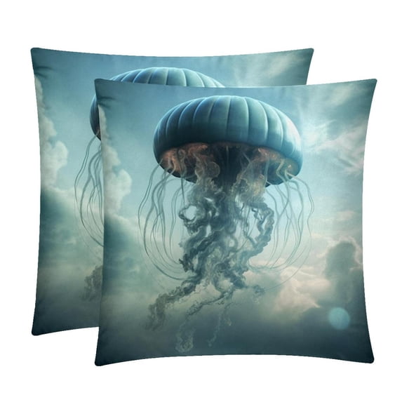 Jellyfish Covers Set of 2 with Unique Patterns for Bed, Chair Pillow Covers, Decorative Pillows - Available in 16x16, 18x18, 20x20 Inchesfor Various Occasions