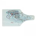 thumbnail image 1 of Jellyfish Cutting Board, Illustration of Ornamental Little Creatures in the Ocean Oriental Details, Decorative Tempered Glass Cutting and Serving Board, in 3 Sizes, by Ambesonne, 1 of 2