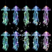 Jellyfish Decor, 10 Pcs Jellyfish Lanterns - Hanging Jelly Fish Decoration for Mermaid Theme Party & Under The Sea Party Decorations, Birthday Gift Supplies for Women Girls Baby 5 Colors
